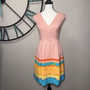 Anthropologie Tracy Reese Dress 0 NWT $178 Sleeveless Fit & Flare Malibu Paint